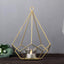 2 - Pack Tealight Candle Holders Gold Metal Pentagon Geometric Open Frame - Flower Stand 9" - Linen Luxes