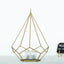 2 - Pack Tealight Candle Holders Gold Metal Pentagon Geometric Open Frame - Flower Stand 9" - Linen Luxes