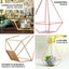 2 - Pack Tealight Candle Holders Gold Metal Pyramid Geometric Open Frame - Flower Stand 9" - Linen Luxes