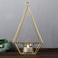 2 - Pack Tealight Candle Holders Gold Metal Pyramid Geometric Open Frame - Flower Stand 9" - Linen Luxes