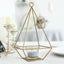2 - Pack Tealight Candle Holders Gold Metal Pyramid Geometric Open Frame - Flower Stand 9" - Linen Luxes