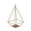 2 - Pack Tealight Candle Holders Gold Metal Pyramid Geometric Open Frame - Flower Stand 9" - Linen Luxes