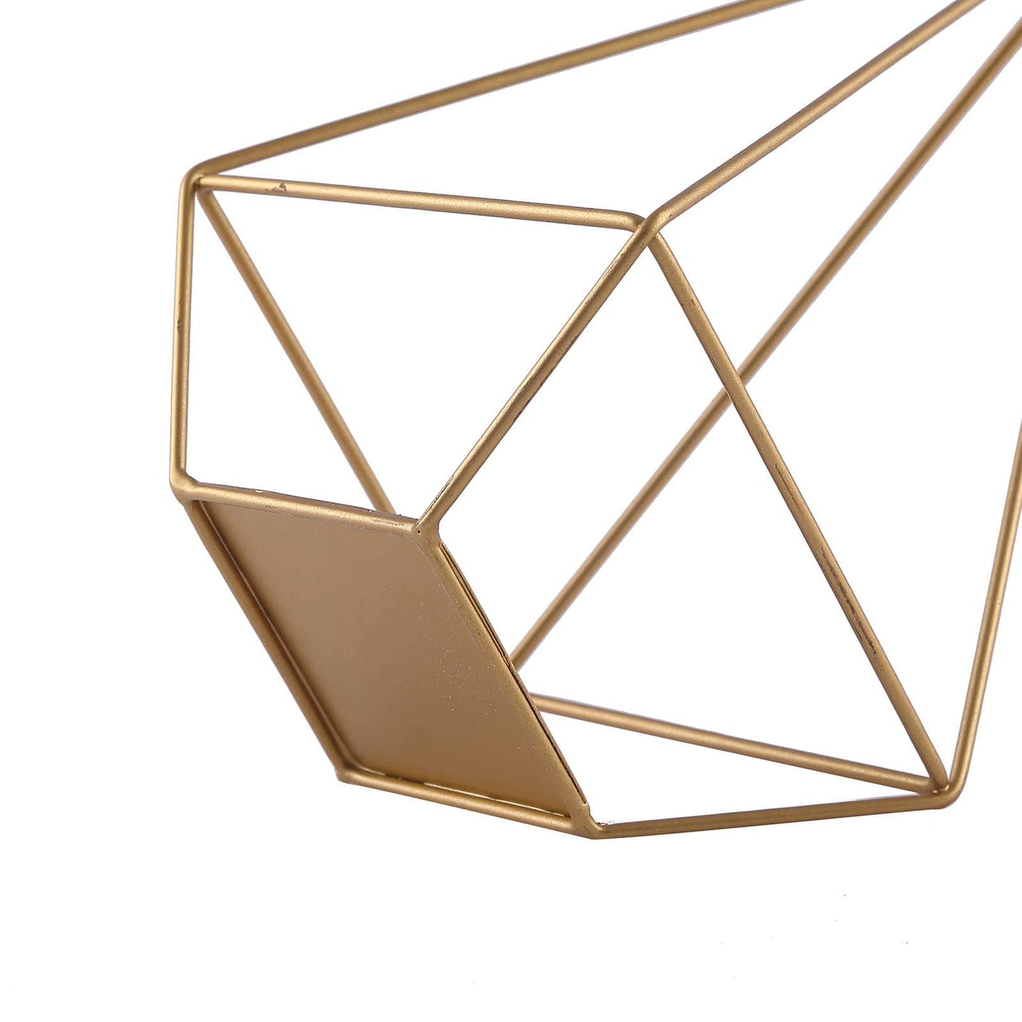 2 - Pack Tealight Candle Holders Gold Metal Pyramid Geometric Open Frame - Flower Stand 9" - Linen Luxes