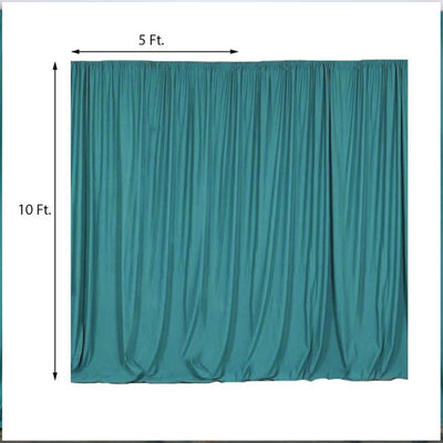 2 Pack Turquoise Scuba Polyester Event Curtain Drapes, Durable Flame Resistant Backdrop Event Panels Wrinkle Free with Rod Pockets - 10ftx10ft - Linen Luxes