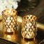 2 - Pack Votive Candle Holders Gold Metal Diamond Cut Geometric Design - Perfect for Home DÃ©cor and Events 4" - Linen Luxes
