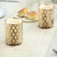 2 - Pack Votive Candle Holders Gold Metal Diamond Cut Geometric Design - Perfect for Home DÃ©cor and Events 4" - Linen Luxes
