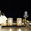 2 - Pack Votive Candle Holders Gold Metal Diamond Cut Geometric Design - Perfect for Home DÃ©cor and Events 4" - Linen Luxes
