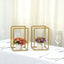 2 - Pack Wedding Flower Stand Gold Metal Geometric Column Frame Rectangular - Versatile Floral Pedestal for Sophisticated Arrangements 12" - Linen Luxes