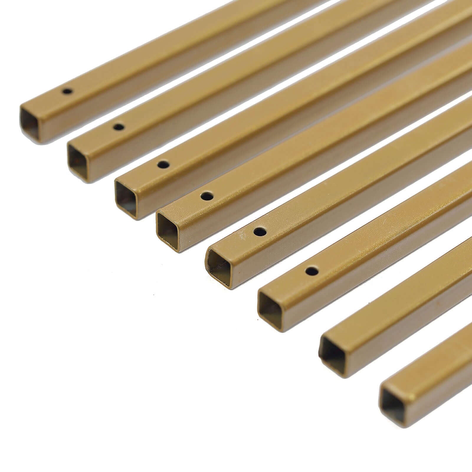 2 - Pack Wedding Flower Stand Gold Metal Geometric Column Frame Rectangular - Versatile Floral Pedestal for Sophisticated Arrangements 12" - Linen Luxes