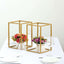 2 - Pack Wedding Flower Stand Gold Metal Geometric Column Frame Rectangular - Versatile Floral Pedestal for Sophisticated Arrangements 12" - Linen Luxes