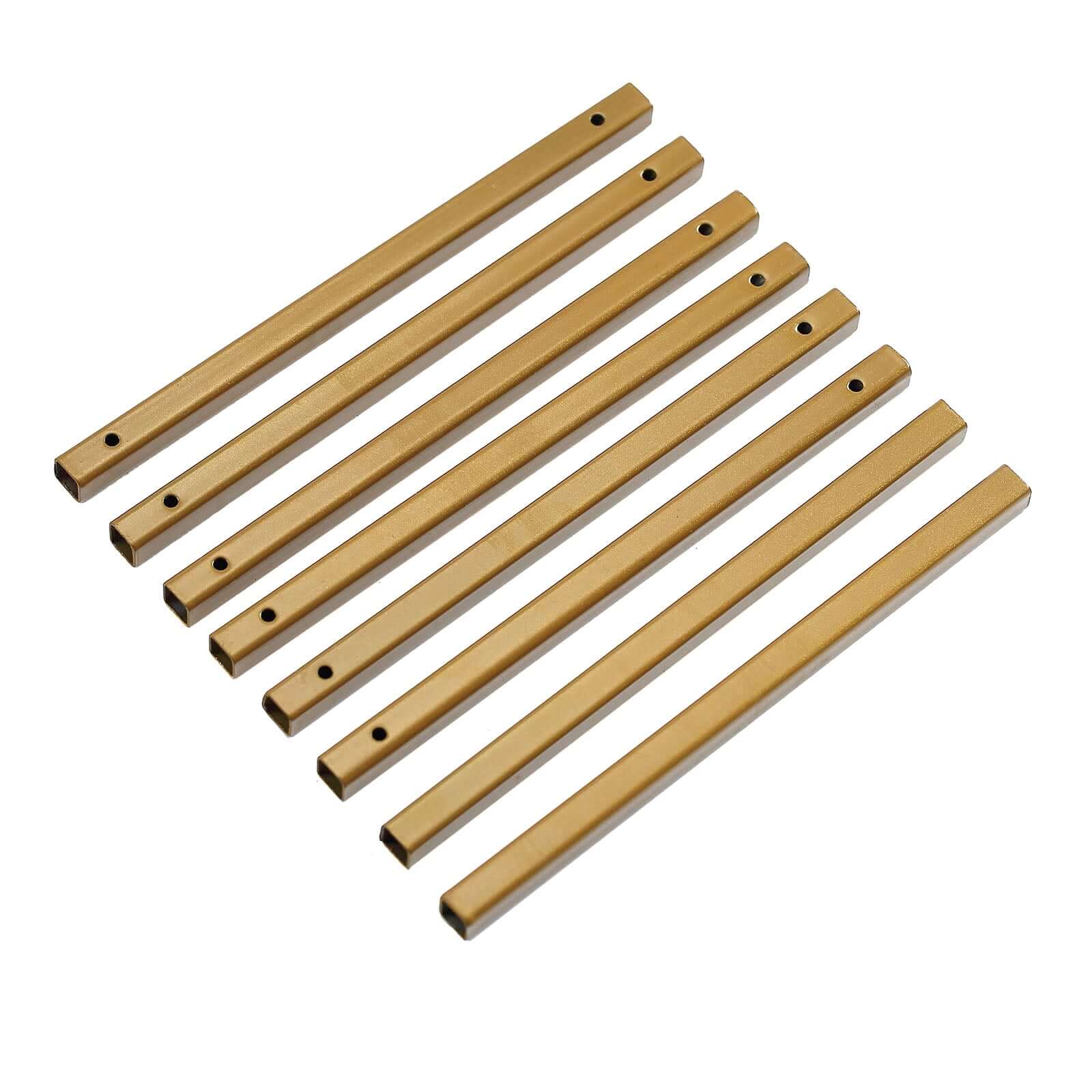 2 - Pack Wedding Flower Stand Gold Metal Geometric Column Frame Rectangular - Versatile Floral Pedestal for Sophisticated Arrangements 12" - Linen Luxes