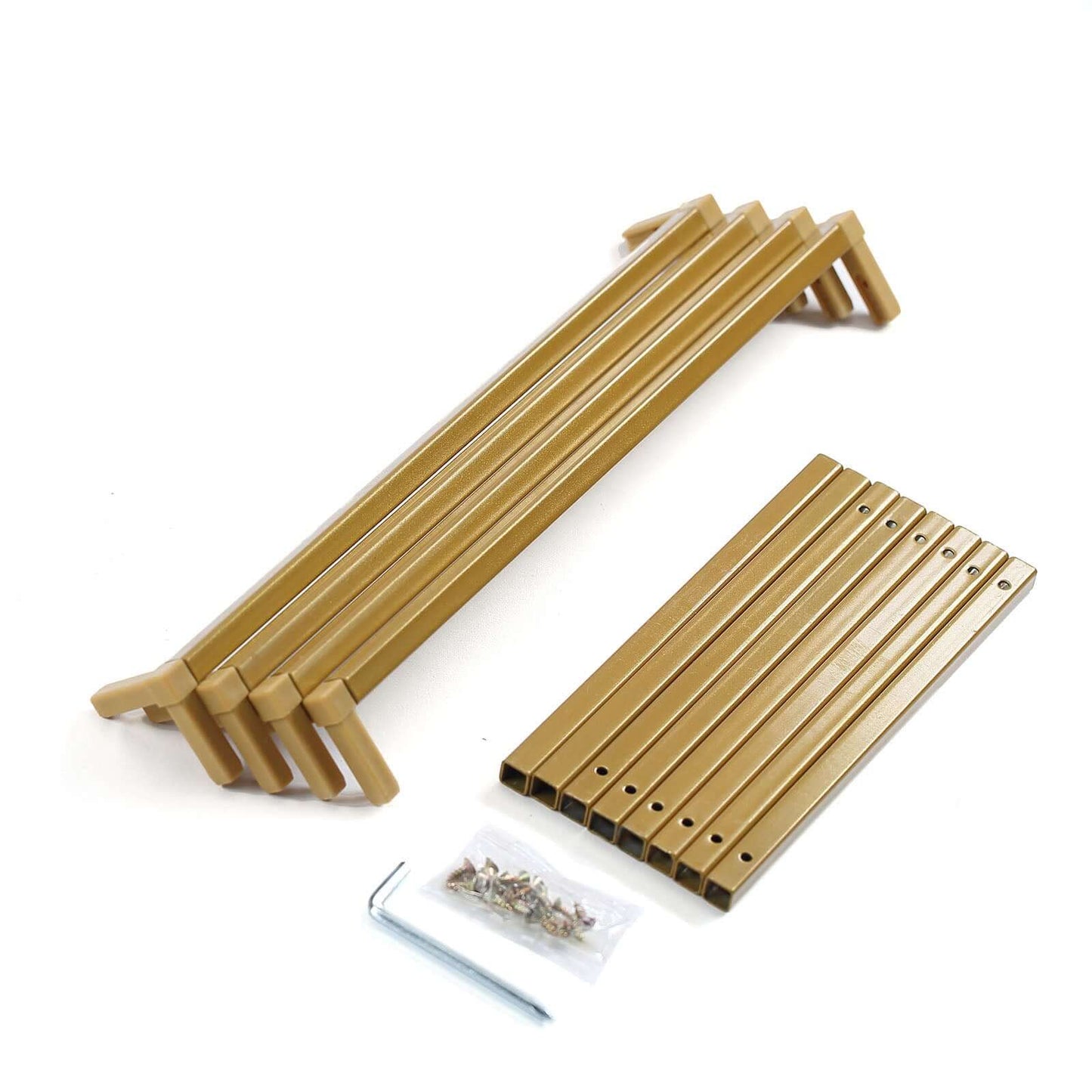 2 - Pack Wedding Flower Stand Gold Metal Geometric Column Frame Rectangular - Versatile Floral Pedestal for Sophisticated Arrangements 12" - Linen Luxes