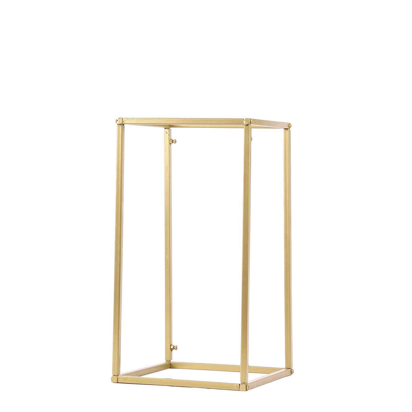2 - Pack Wedding Flower Stand Gold Metal Geometric Column Frame Rectangular - Versatile Floral Pedestal for Sophisticated Arrangements 16" - Linen Luxes
