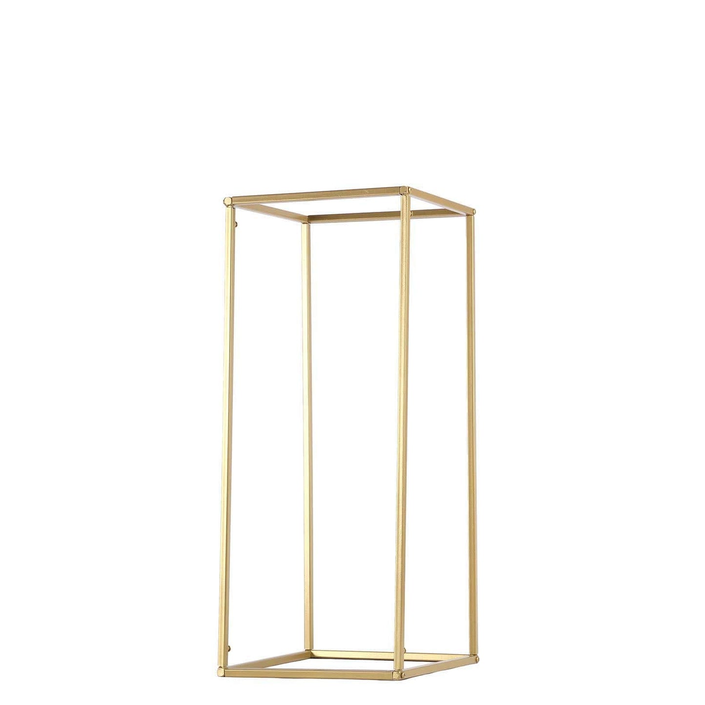 2 - Pack Wedding Flower Stand Gold Metal Geometric Column Frame Rectangular - Versatile Floral Pedestal for Sophisticated Arrangements 24" - Linen Luxes