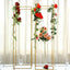 2 - Pack Wedding Flower Stand Gold Metal Geometric Column Frame Rectangular - Versatile Floral Pedestal for Upscale Arrangements 48" - Linen Luxes