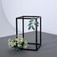 2-Pack Wedding Flower Stand Matte Black Metal Geometric Column Frame Rectangular - Versatile Floral Pedestal for Sophisticated Arrangements 12"
