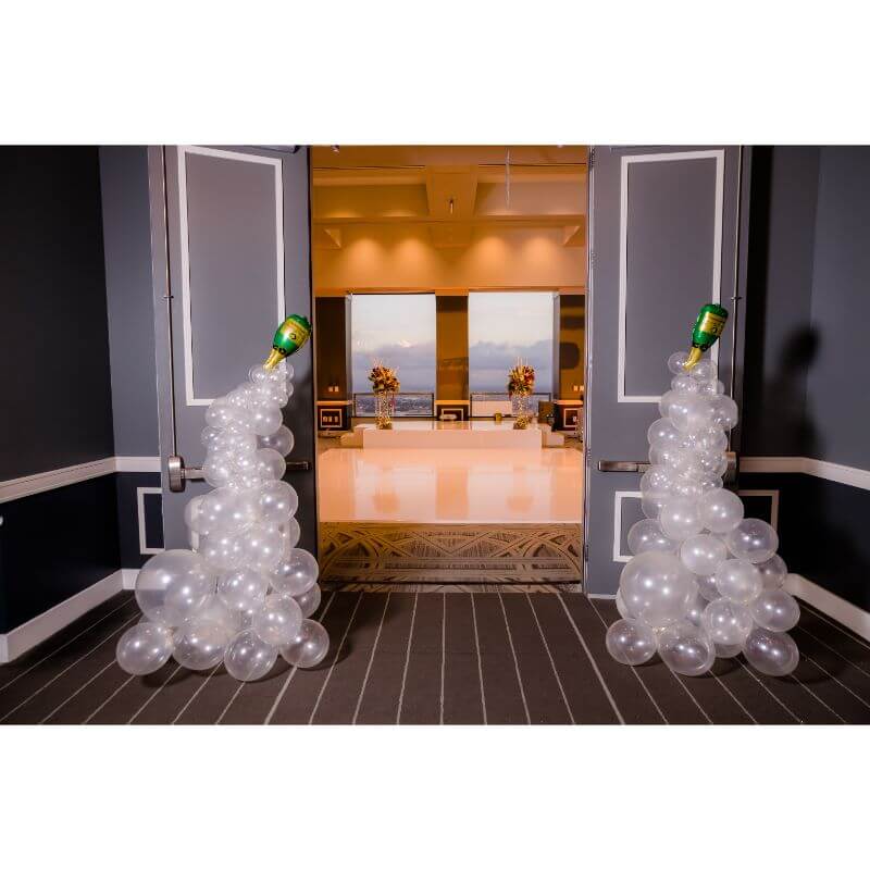 2 Pack White Balloon Column Stand Kit, 8ft Balloon Towers - Linen Luxes