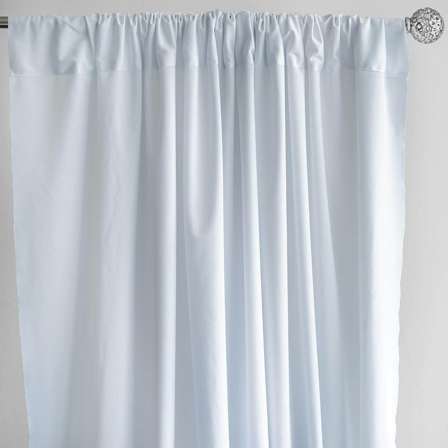 2 Pack White Scuba Polyester Event Curtain Drapes, Durable Flame Resistant Backdrop Event Panels Wrinkle Free with Rod Pockets - 10ftx10ft - Linen Luxes