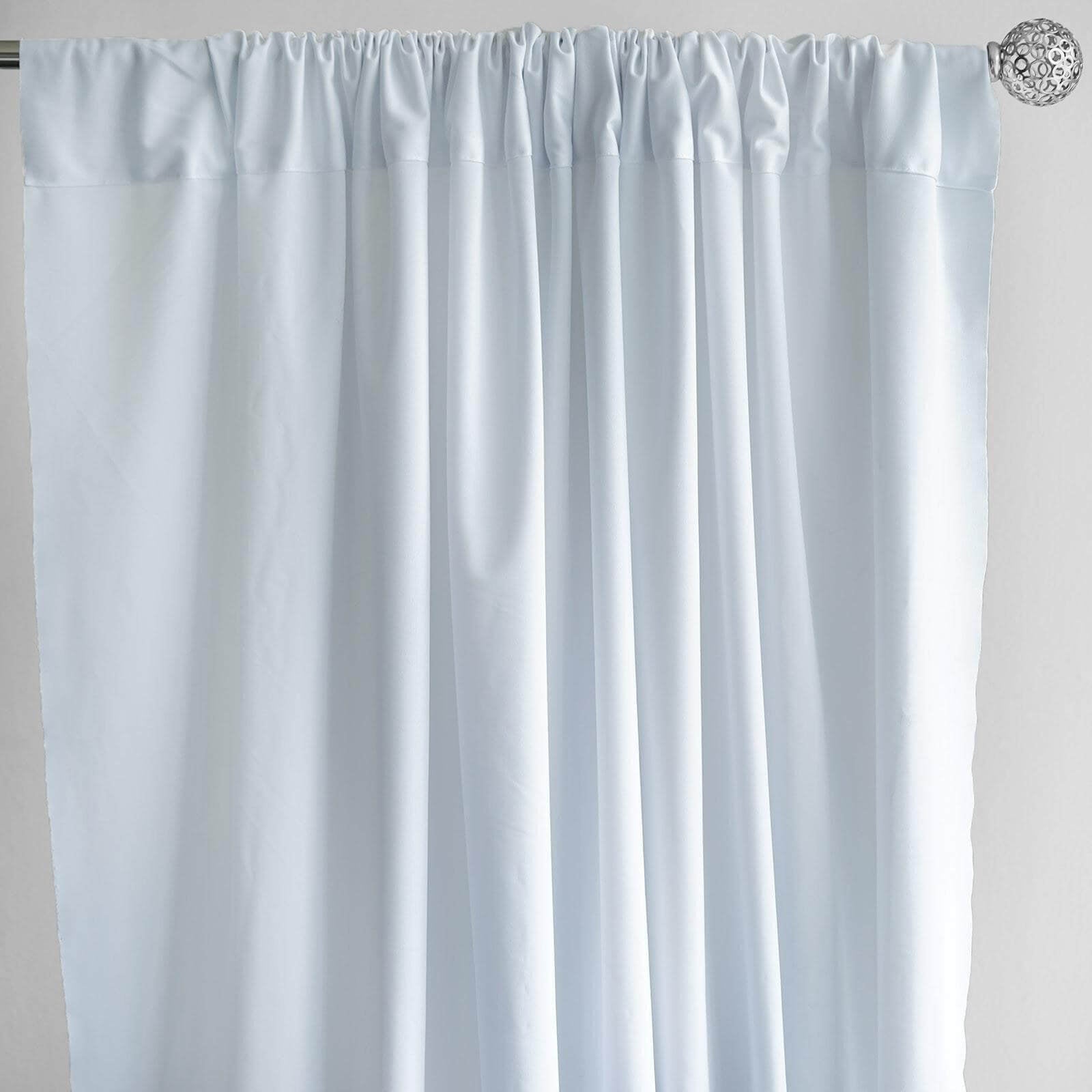 2 Pack White Scuba Polyester Event Curtain Drapes, Durable Flame Resistant Backdrop Event Panels Wrinkle Free with Rod Pockets - 10ftx10ft - Linen Luxes