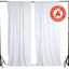 2 Pack White Scuba Polyester Event Curtain Drapes, Durable Flame Resistant Backdrop Event Panels Wrinkle Free with Rod Pockets - 10ftx10ft - Linen Luxes