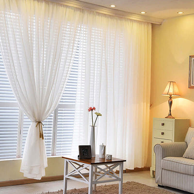 2 Pack White Sheer Chiffon Event Curtain Drapes, Durable Flame Resistant Organza Backdrop Event Panels With Rod Pockets - 10ftx10ft - Linen Luxes