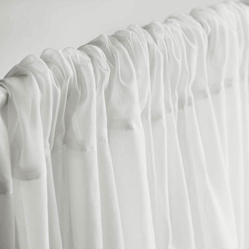 2 Pack White Sheer Chiffon Event Curtain Drapes, Durable Flame Resistant Organza Backdrop Event Panels With Rod Pockets - 10ftx10ft - Linen Luxes