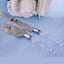 2 Set Knife and Server Stainless Steel with Clear Acrylic Handle - Party Favors with Gift Box 10" & 12" - Linen Luxes