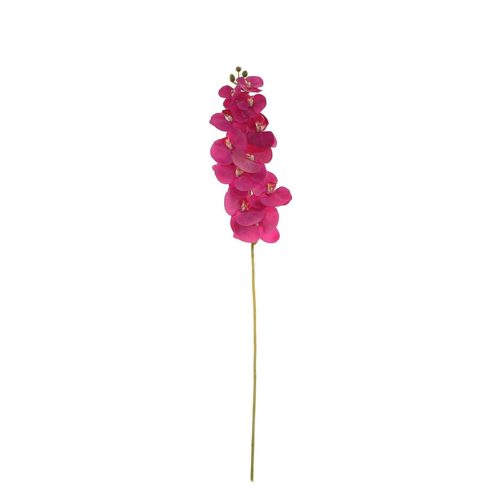 2 Stems 40" Tall Fuchsia Artificial Silk Orchid Flower Bouquets - Linen Luxes