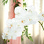 2 Stems 40" Tall White Artificial Silk Orchid Flower Bouquets - Linen Luxes