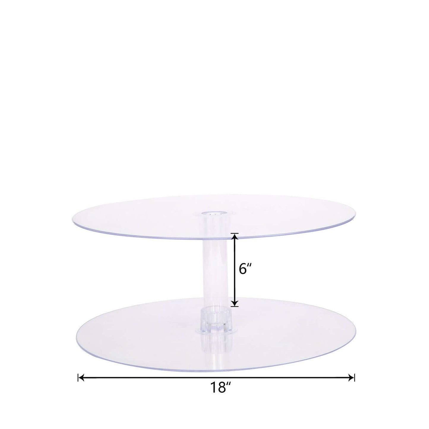 2 - Tier Acrylic Round Cake Stand Set Clear - Chic Versatile Cupcake Holder Dessert Display Pedestal for Wedding Buffet & Catering Displays 18" - Linen Luxes