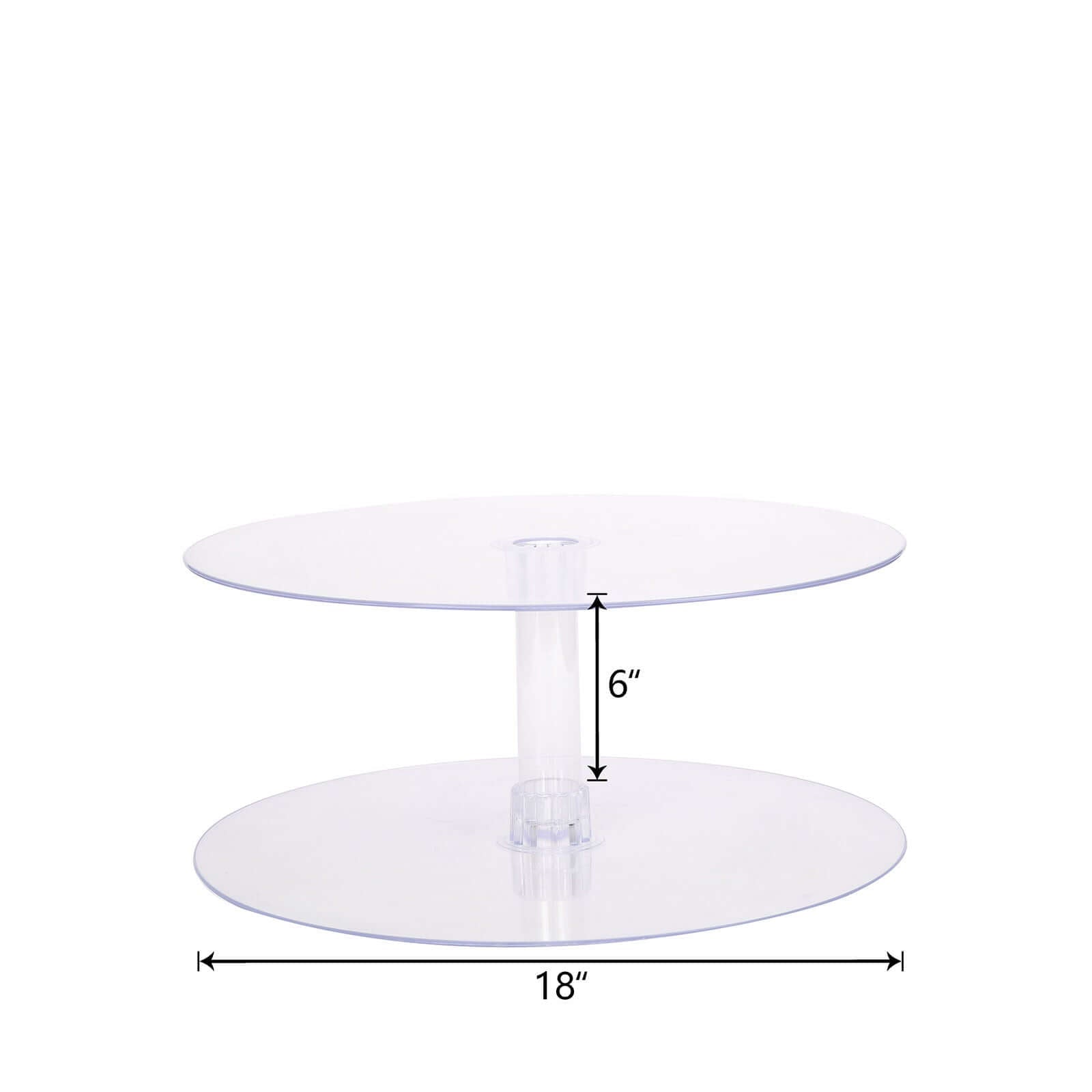 2 - Tier Acrylic Round Cake Stand Set Clear - Chic Versatile Cupcake Holder Dessert Display Pedestal for Wedding Buffet & Catering Displays 18" - Linen Luxes