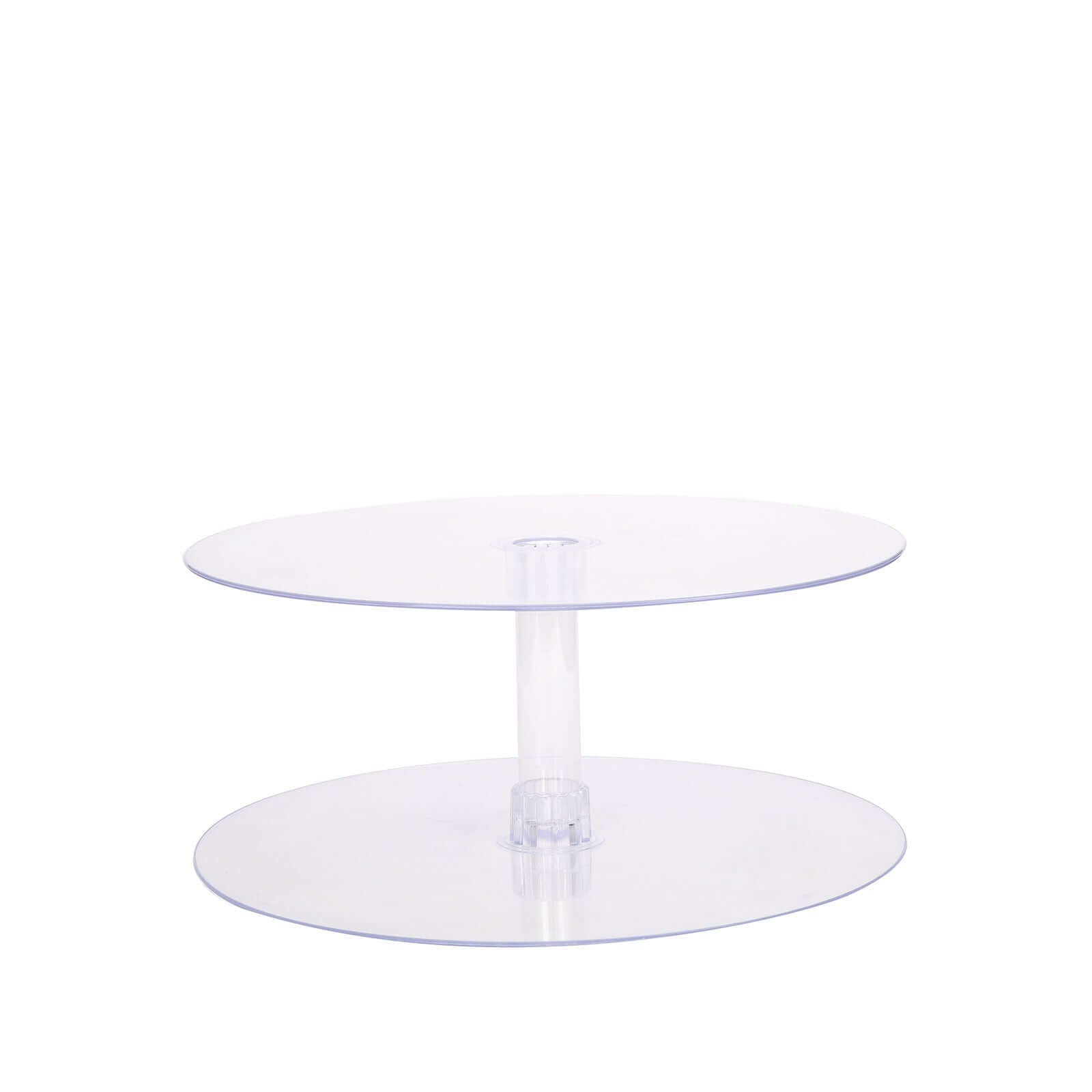 2 - Tier Acrylic Round Cake Stand Set Clear - Chic Versatile Cupcake Holder Dessert Display Pedestal for Wedding Buffet & Catering Displays 18" - Linen Luxes