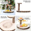 2 - Tier Wooden Cheese Board Stand Elm Wood Slice Design Natural - Rustic Cupcake Centerpiece 8" - Linen Luxes