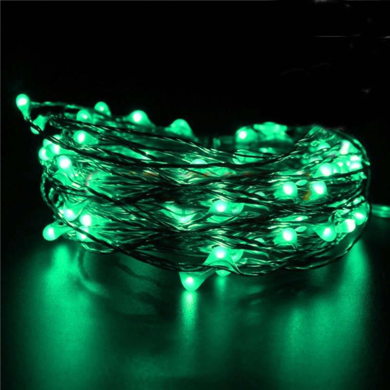 20 LED Micro Fairy String Lights Starry Bright Design Green - Battery Operated Party Accent 90" - Linen Luxes