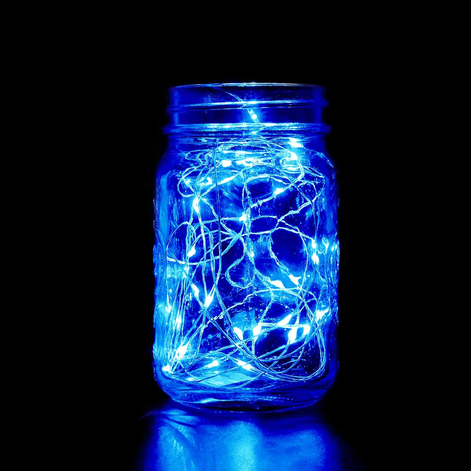 20 LED Micro Fairy String Lights Starry Bright Design Light Blue - Battery Operated Party Accent 90" - Linen Luxes