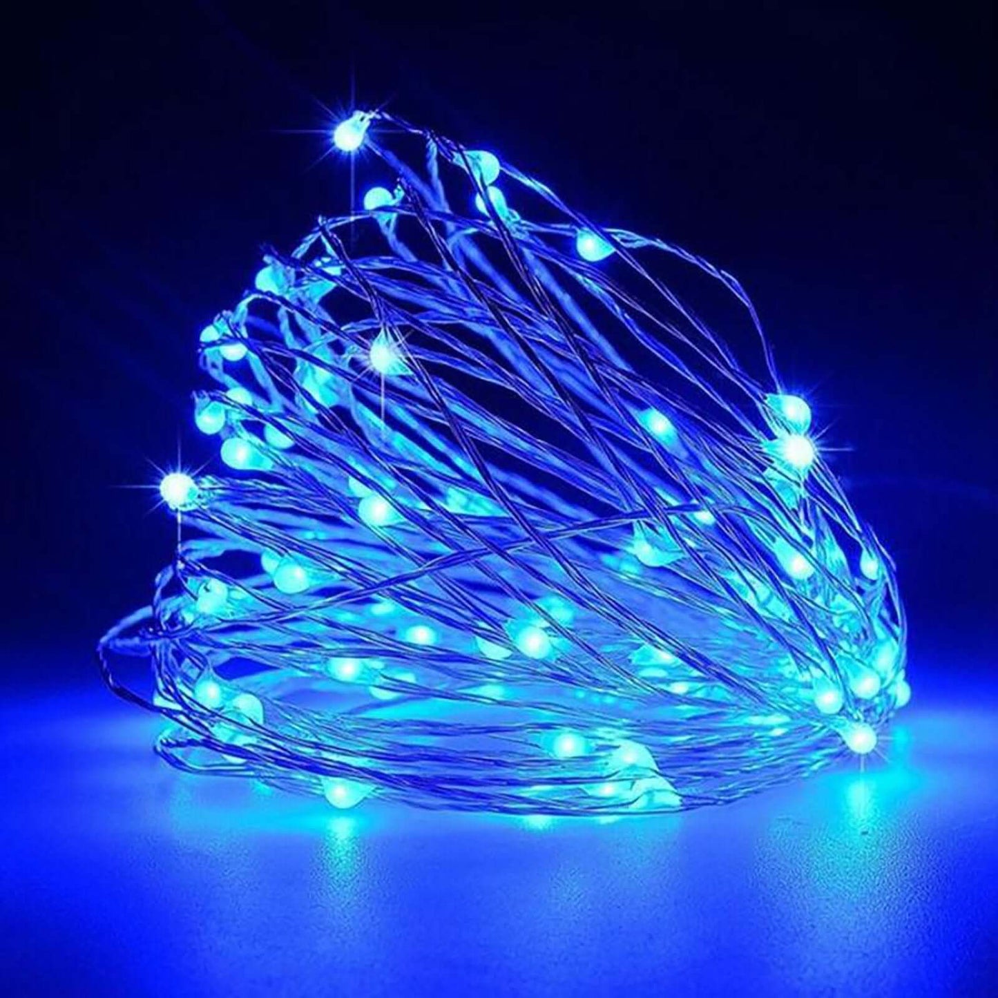 20 LED Micro Fairy String Lights Starry Bright Design Light Blue - Battery Operated Party Accent 90" - Linen Luxes