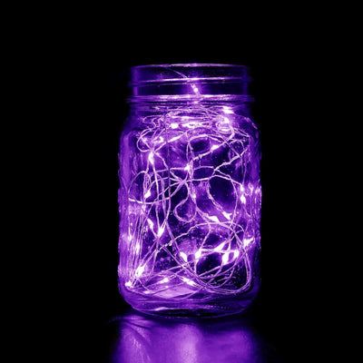 20 LED Micro Fairy String Lights Starry Bright Design Purple - Battery Operated Party Accent 90" - Linen Luxes