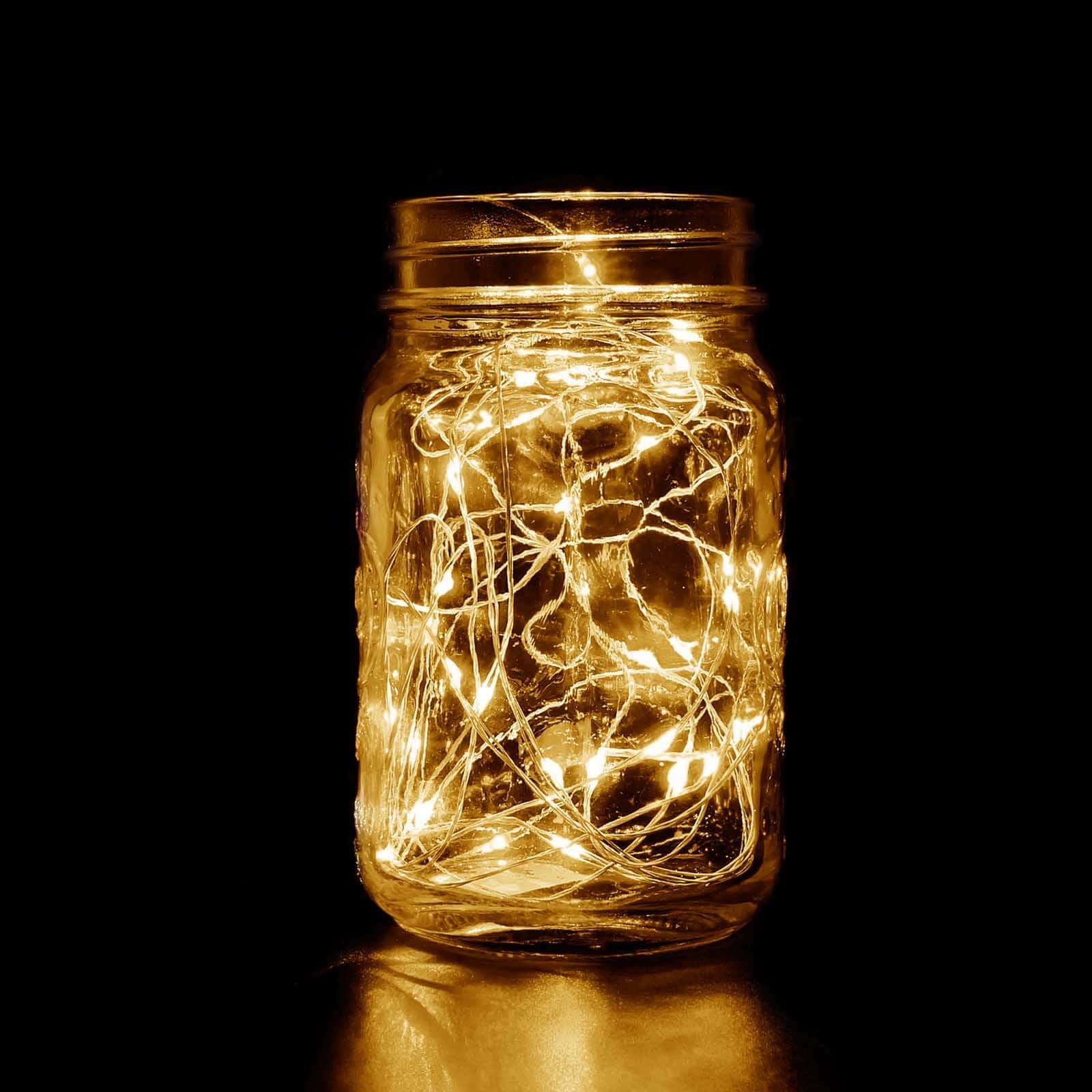 20 LED Micro Fairy String Lights Starry Bright Design Warm White - Battery Operated Party Accent 90" - Linen Luxes