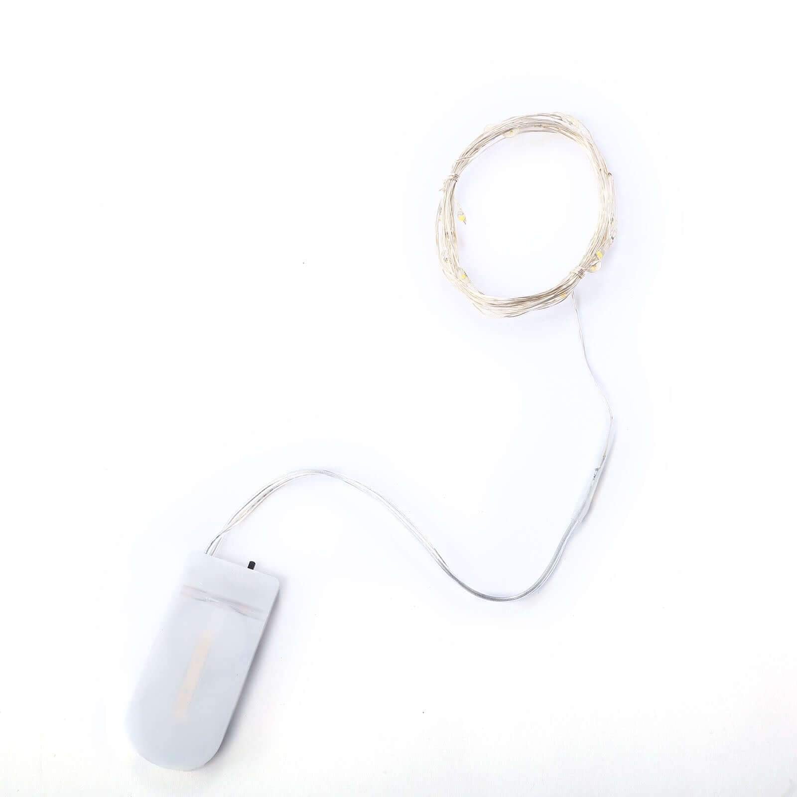 20 LED Micro Fairy String Lights Starry Bright Design Warm White - Battery Operated Party Accent 90" - Linen Luxes