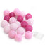 20 LED String Light Garland Pink Cotton Ball Blush, Fuchsia Warm White - Battery Operated Accent Piece 13ft - Linen Luxes
