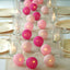 20 LED String Light Garland Pink Cotton Ball Blush, Fuchsia Warm White - Battery Operated Accent Piece 13ft - Linen Luxes