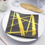20 - Pack Paper Dinner Napkins Black with Metallic Gold Streak Design - Stylish 3 Ply Disposable Cocktail Napkins for Weddings - Linen Luxes