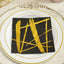 20 - Pack Paper Dinner Napkins Black with Metallic Gold Streak Design - Stylish 3 Ply Disposable Cocktail Napkins for Weddings - Linen Luxes