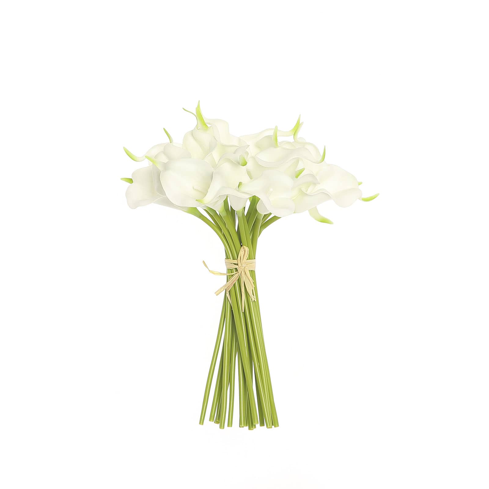 20 Stems 14" White Artificial Poly Foam Calla Lily Flowers - Linen Luxes