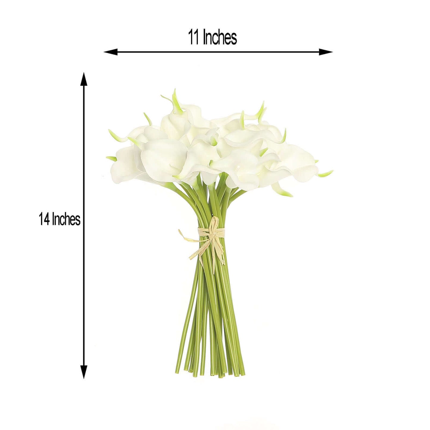 20 Stems 14" White Artificial Poly Foam Calla Lily Flowers - Linen Luxes