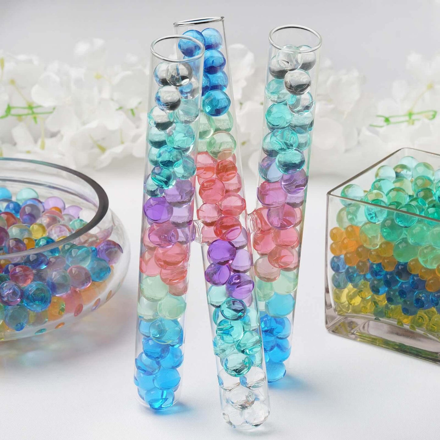 200 - 250 Pcs Water Gel Beads Vase Filler Apple Green - Small Nontoxic Jelly Balls for Floating Candles & Floral Displays - Linen Luxes