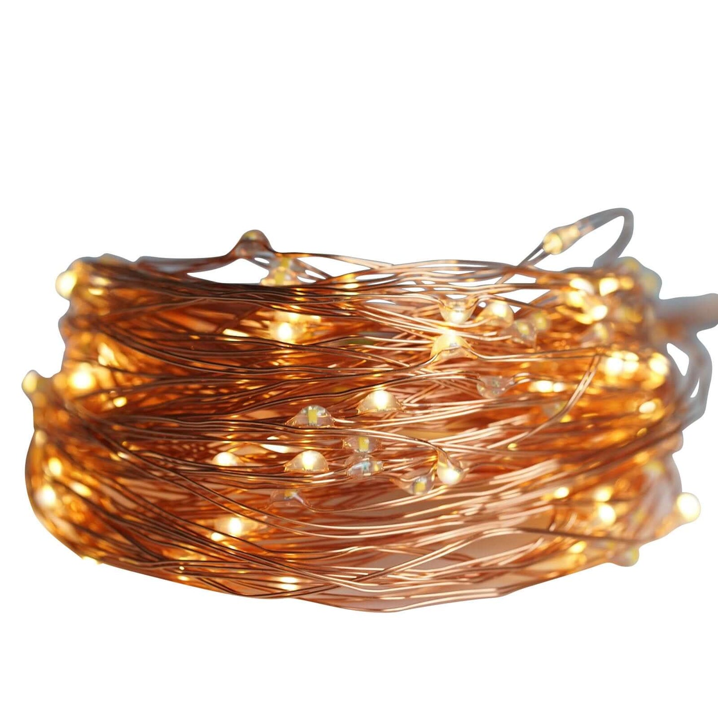 200 LED Fairy Waterfall String Lights Warm White Waterproof Copper Strands - Battery Operated DÃ©cor 8ft - Linen Luxes
