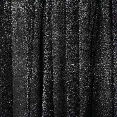 20ftx10ft Black Metallic Shimmer Tinsel Event Curtain Drapes, Backdrop Event Panel - Linen Luxes