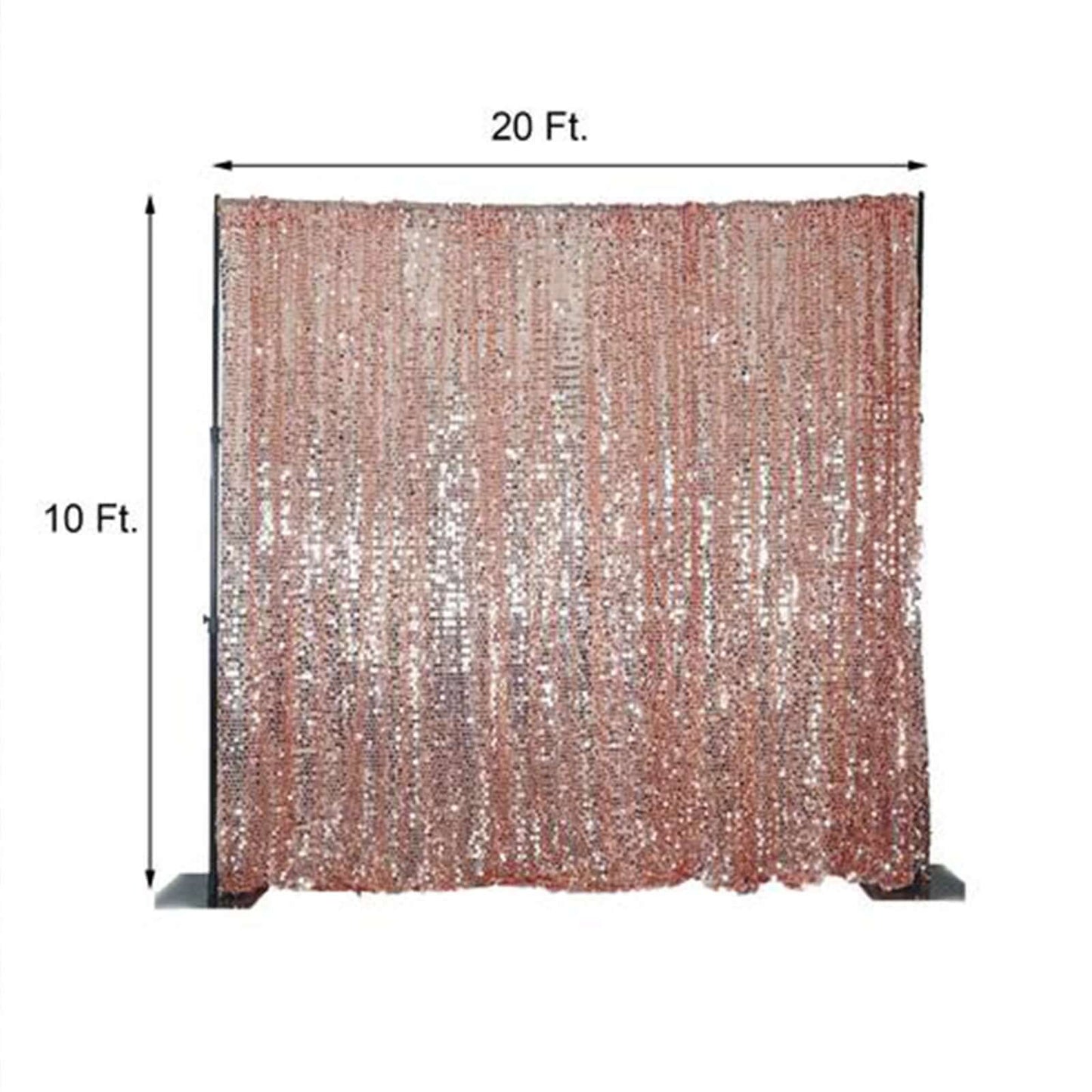20ftx10ft Blush Big Payette Sequin Event Curtain Drapes, Backdrop Event Panel - Linen Luxes