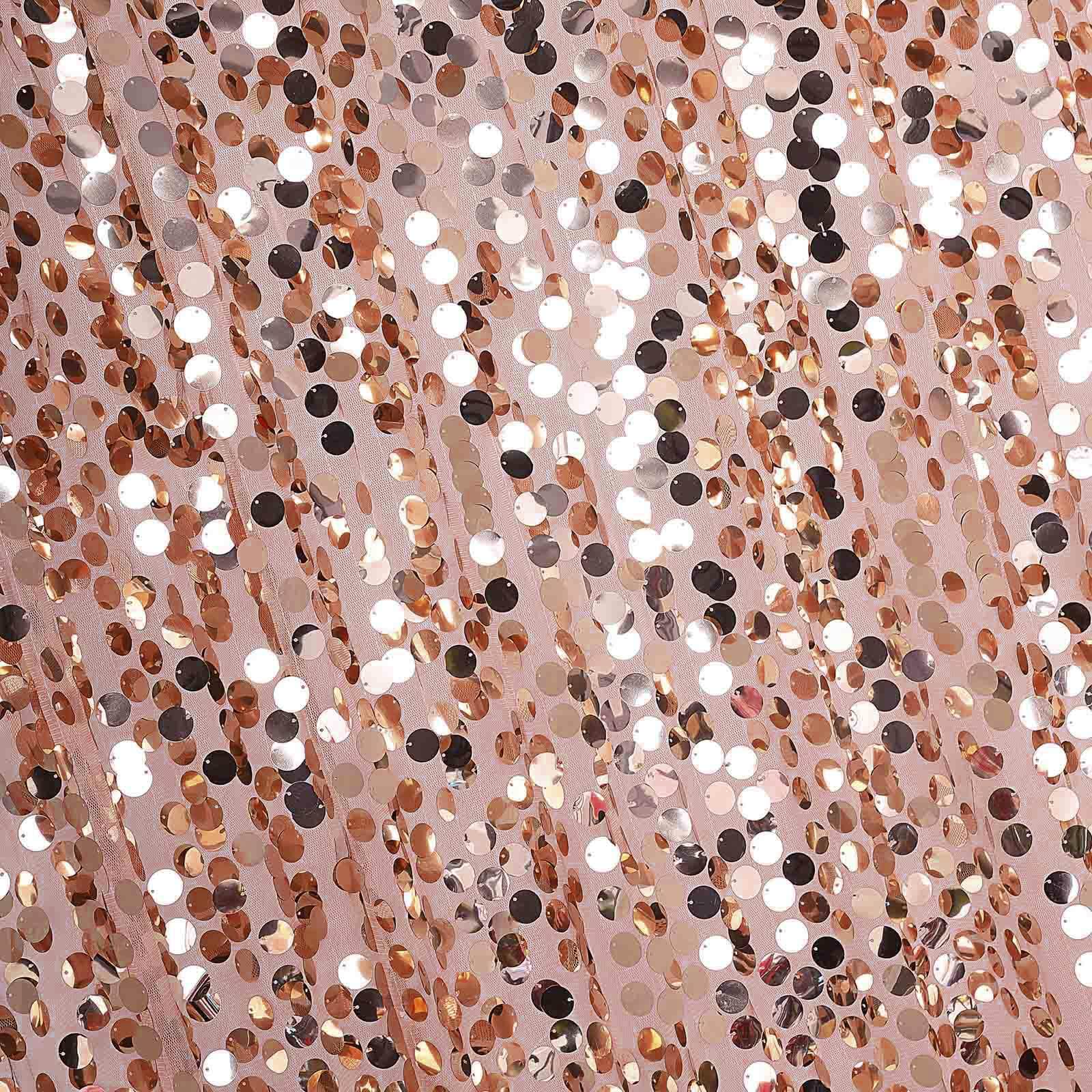 20ftx10ft Blush Big Payette Sequin Event Curtain Drapes, Backdrop Event Panel - Linen Luxes